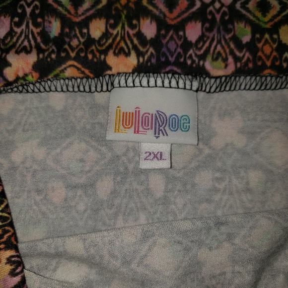 Lularoe 2XL Azure black with multicolored A line - Picture 4 of 8